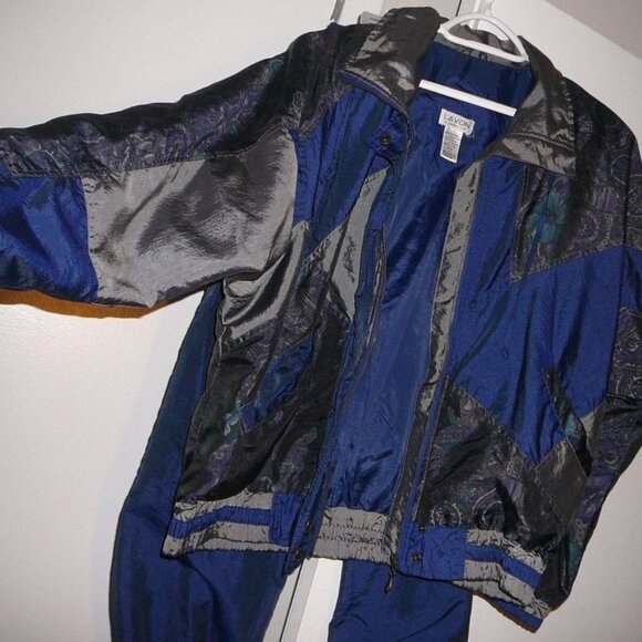 Vintage Womans 2PC 90s Floral Metallic Jogging Suit Medium by Lavon - Picture 3 of 5